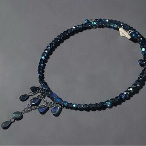 70s Miriam Haskell Jewels Vrba ERA Choker Midnight Iridescent Glam Rock Couture